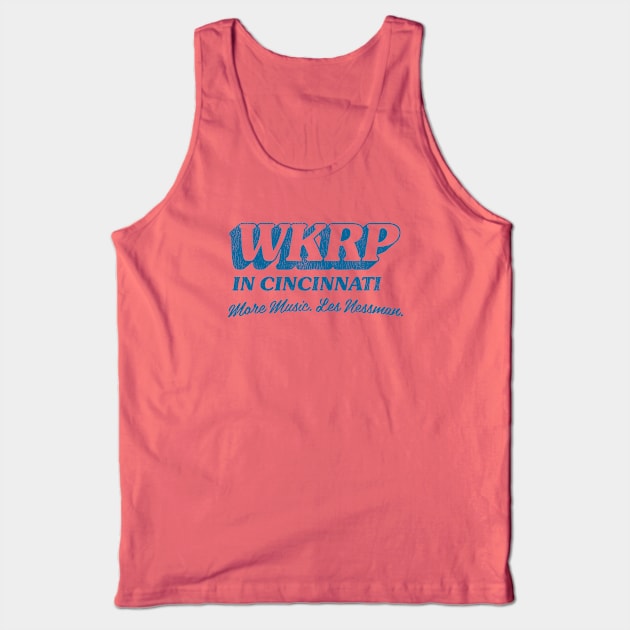 WKRP More Music Blue Tank Top by KevShults